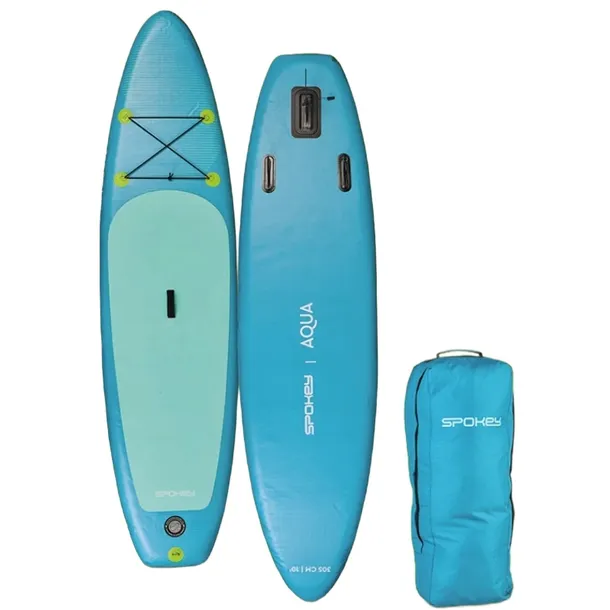 Spokey Deska SUP zielona 305x76x15cm 150kg 1,0bar wiosło 165-205cm 3 płetwy