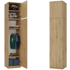 szafa-na-ubrania-50-cm-z-nadstawka-drazek-na-wieszaki-5-polek-dab-artisan