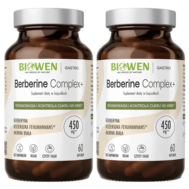 Biowen Berberine Complex+ Berberyna Morwa Biała Kozieradka 60 kapsułek