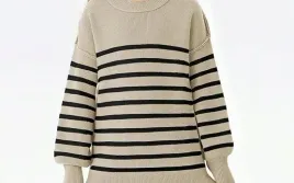 sweter-dziewczecy-w-paski-czarno-bezowe-120-dzianinowy