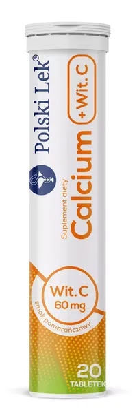 Calcium + witamina C smak pomarańczowy 20 tabletek musujących