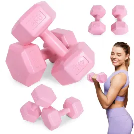 hantle-szesciokatne-2x4-kg-ciezarki-do-cwiczen-fitness-rozowe-modernhome