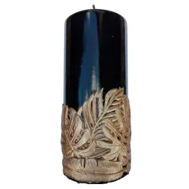 swieca-monstera-walec-8x20-cm-czarno-zlota