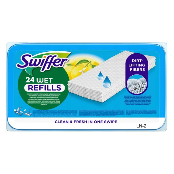 SWIFFER WET Reffils wilgotne ściereczki do podłogi 24 szt do mopa
