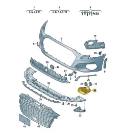 kratka-zderzaka-prawa-8y0807682a-audi-a3-8y-nowa-oryginalna