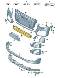 siatka-przedniego-zderzaka-81a8076474w3-audi-q2-nowa-oryginal-antracyt