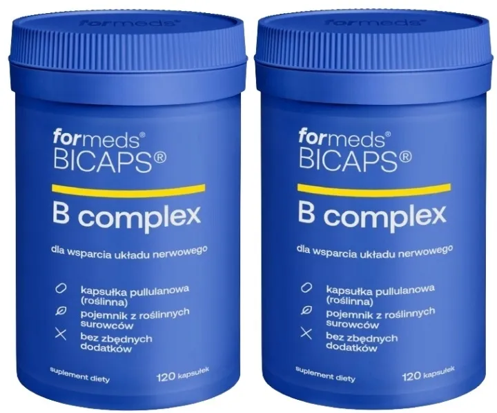 Zestaw 2x ForMeds BICAPS B COMPLEX 120 kapsułek UKŁAD NERWOWY ENERGIA KREW