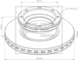 tarcza-ham-mb-atego-fi335x34mm-pe-automotive-016-678-00a