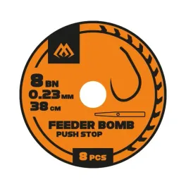 przypon-feeder-bomb-z-push-stopem-hak-bez-zadziora-nr-8-zylka-0-23mm-38cm