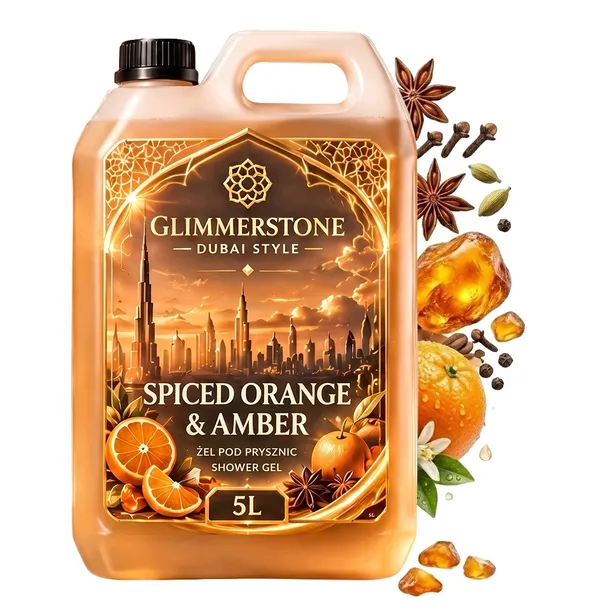 Mocno Perfumowany Dubajski Żel pod prysznic zapach Arabski Orange Amber 5L