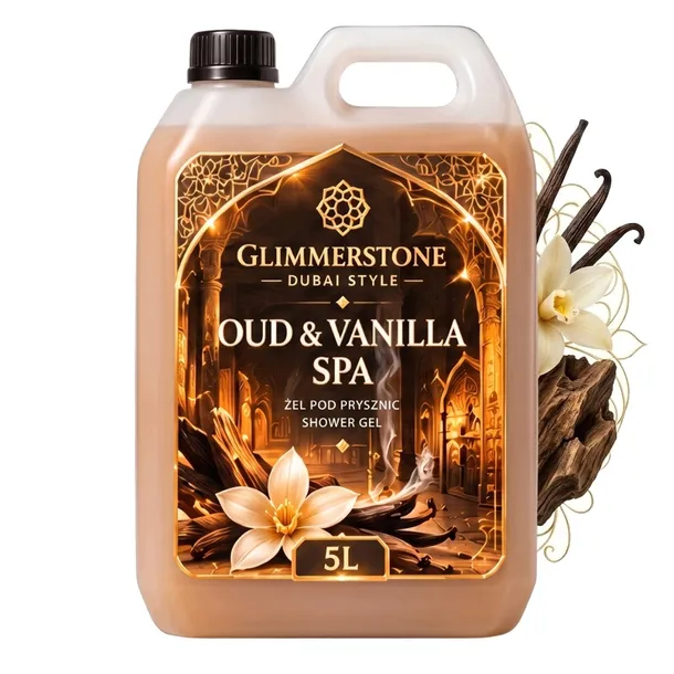 Mocno Perfumowany Dubajski Żel pod prysznic zapach Arabski OUD & VANILLA 5L