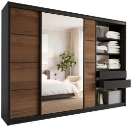 szafa-przesuwna-z-lustrem-280-cm-loft-z-polkami-szuflady-drazki-orzech