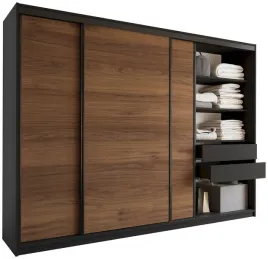 szafa-przesuwna-280-cm-loft-z-polkami-szuflady-drazki-orzech