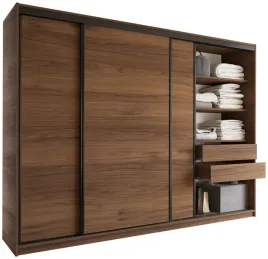 szafa-przesuwna-280-cm-loft-z-polkami-szuflady-drazki-orzech