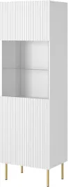 biala-witryna-60-cm-pelio-na-ksiazki-salon-stojaca-szklana-polka-ryflowana
