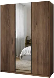 szafa-z-lustrem-150-cm-asan-otwierana-3-drzwi-drazek-polki-orzech