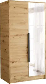 szafa-z-lustrem-100-cm-lesto-dwudrzwiowa-z-polkami-i-drazkiem-dab-artisan
