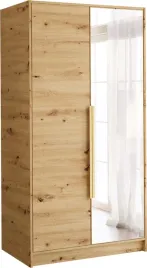 szafa-z-lustrem-100-cm-lesto-dwudrzwiowa-z-polkami-i-drazkiem-dab-artisan