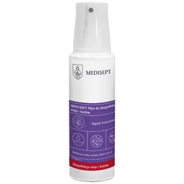Spray do dezynfekcji obuwia i stóp 250ml zapach eukaliptus Medisept