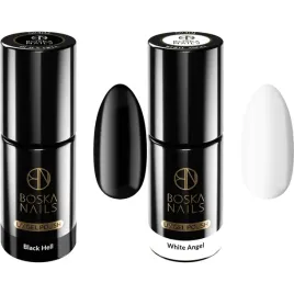 boska-nails-zestaw-2-x-lakier-hybrydowy-302-black-hell-301-white-angel