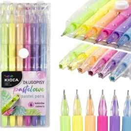 kidea-dlugopisy-zelowe-pastelowe-6-kol-krysztalowa-koncowka