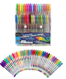 kidea-dlugopisy-zelowe-fluo-brokat-metal-36-kol