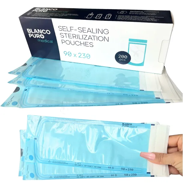 Torebki do sterylizacji narzędzi samoprzylepne, 90 x 230 mm, 200 sztuk