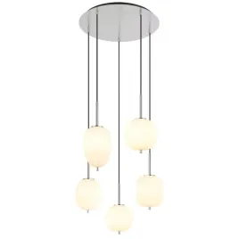 lampa-wiszaca-globo-blacky-15345-5no-5xe14-nikiel-biale-szklo-o575cm