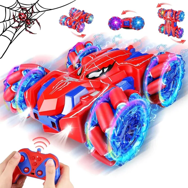 Samochód Zdalnie Sterowany 360 stopni Czerwony Spiderman Prezent Dziecko