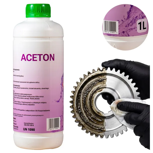 Aceton 1L Techniczny Czysty Odtłuszczacz Do Lakieru Rozpuszczalnik Zmywacz