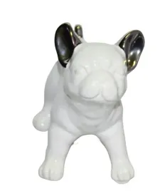 figurka-pies-buldog-bialo-srebrny-matowy-15x18x10