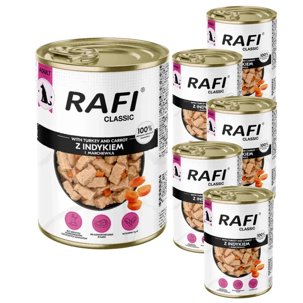 Dolina Noteci Rafi Classic z Indykiem Mokra Karma Dla Psa 6x1240g