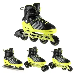 lyzworolki-regulowane-4w1-nils-extreme-czarno-zielone-rozmiar-s-29-33