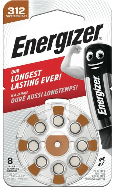 8 x baterie do aparatów słuchowych Energizer 312