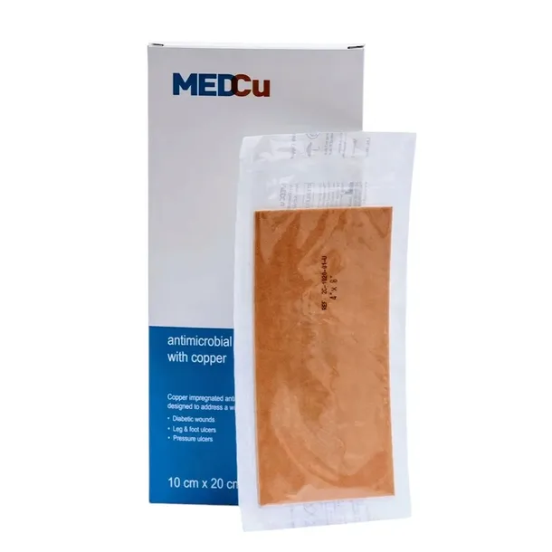 MedCu 10x20cm opatrunek z miedzią do ran, odleżyny owrzodzenie nóg cukrzyca
