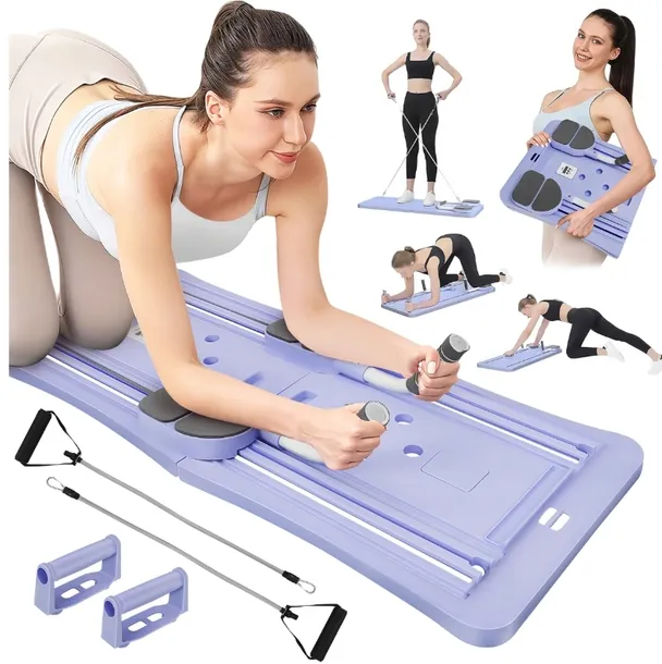 DESKA DO ĆWICZEŃ REFORMER PILATES DO TRENINGU W DOMU FITNESS SKŁADANA LED