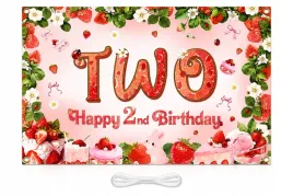 tlo-urodzinowe-two-happy-2nd-birthday-truskawki-150x100-cm-foto