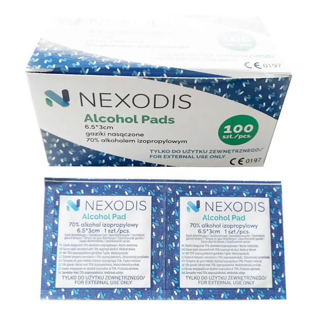 NEXODIS Gaziki nasączone alkoholem op 100szt