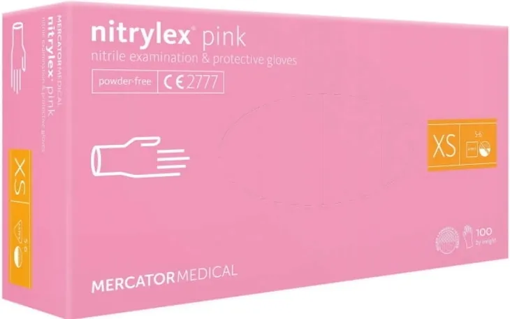 Rękawiczki Mercator Medical Nitrylex Pink r. XS