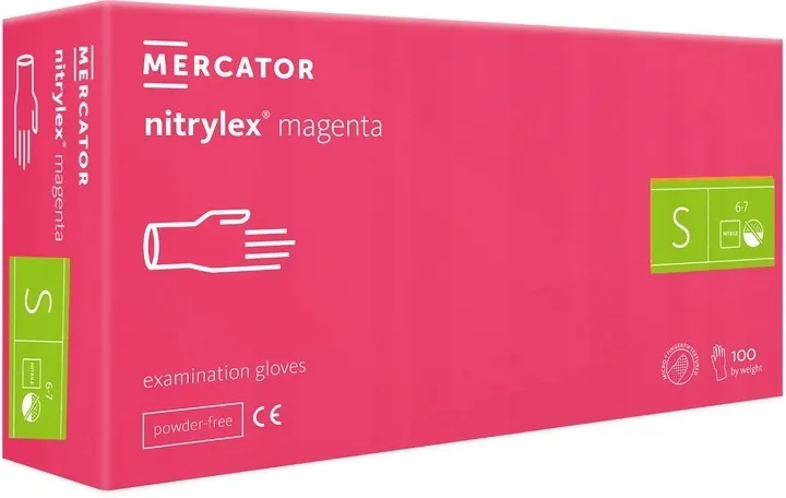 Rękawiczki jednorazowe Mercator Medical nitrylex magenta r S różowe 100 szt