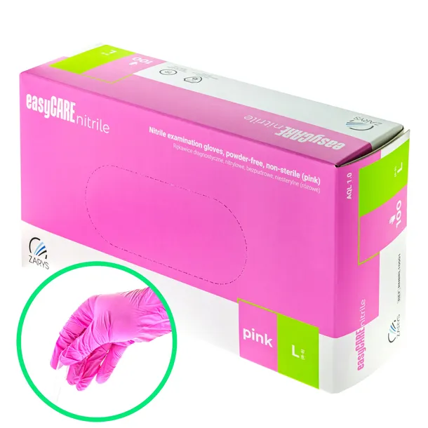 RĘKAWICE rękawiczki EASYCARE ZARYS NITRYLOWE RÓŻOWE PINK L