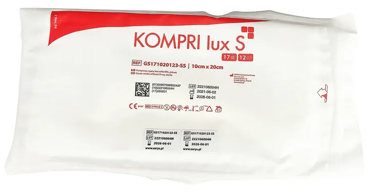 KOMPRESY GAZOWE 10x20cm GAZIKI JAŁOWE 10 SZT Zarys