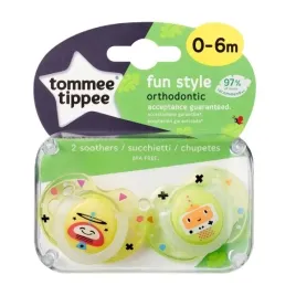 tommee-tippee-fun-style-smoczek-uspokajajacy-0-6m-zolty-2-sztuki