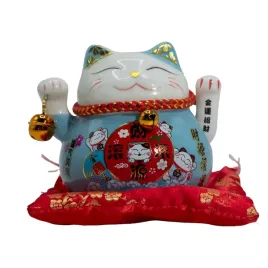 ceramiczny-kot-szczescia-maneki-neko-niebieski-na-poduszce-machajaca-lapka