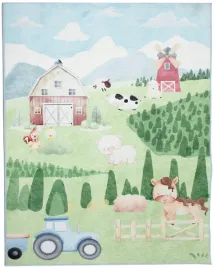dywan-dzieciecy-drukowany-kids-140x200-wies-traktor-krowka-mlyn-las-zagroda