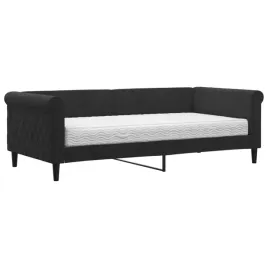 czarna-kanapa-z-funkcja-spania-i-materacem-219-x-100-x-68-cm