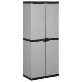 szafka-ogrodowa-z-pvc-i-pp-na-narzedzia-szara-i-czarna-68x40x168-cm