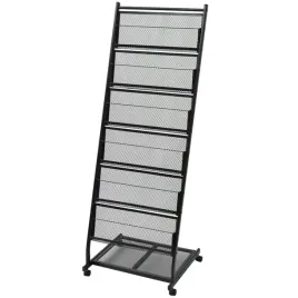 stojak-na-gazety-i-ksiazki-z-6-polkami-czarny-stal-475x43x133-cm