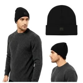 ciepla-czapka-zimowa-meska-z-wywinieciem-beanie-czarna-captain-mike