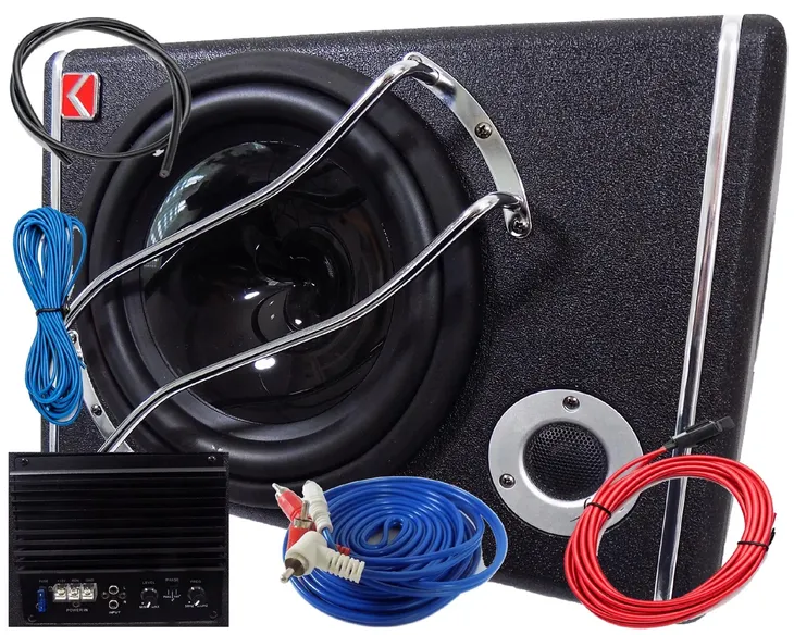 SUPER BASS 1200W SKRZYNIA TUBA BASOWA SUBWOOFER AKTYWNY WZMACNIACZ KABLE
